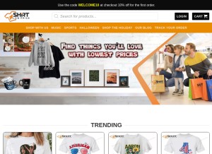 How shirtlowprice.com looks like on a tablet such as an iPad.