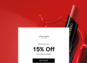 How shiseido.com looks like on a tablet such as an iPad.