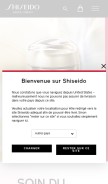 How shiseido.fr looks like on a mobile device such as an iPhone.