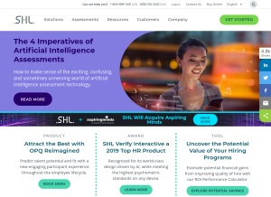 How shl.com looks like on a tablet such as an iPad.