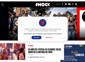 How shock.co looks like on a tablet such as an iPad.