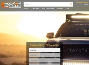 How shocksurplus.com looks like on a tablet such as an iPad.