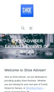 How shoeadviser.com looks like on a mobile device such as an iPhone.