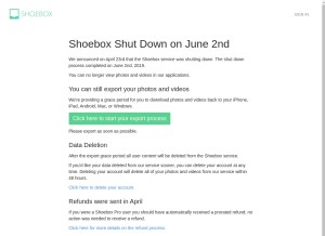 How shoeboxapp.com looks like on a tablet such as an iPad.
