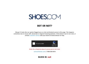 How shoebuy.com looks like on a tablet such as an iPad.