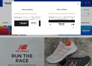 How shoeshowmega.com looks like on a tablet such as an iPad.