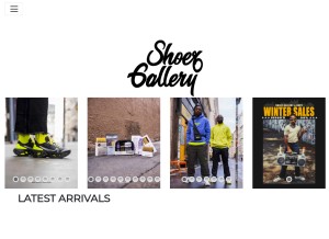 How shoezgallery.com looks like on a tablet such as an iPad.