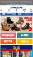 How shoezone.com looks like on a mobile device such as an iPhone.