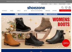How shoezone.com looks like on a tablet such as an iPad.