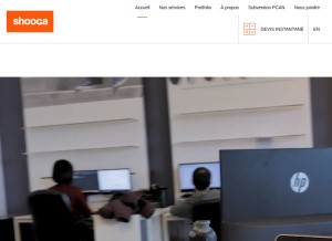 How shooga.ca looks like on a tablet such as an iPad.