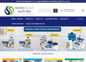 How shop.stonedoctor.com.au looks like on a tablet such as an iPad.