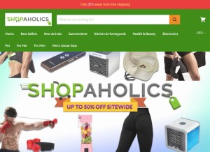 How shopaholicsonly.co looks like on a tablet such as an iPad.