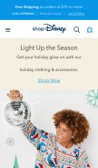 How shopdisney.com looks like on a mobile device such as an iPhone.