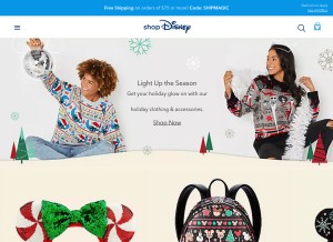 How shopdisney.com looks like on a tablet such as an iPad.