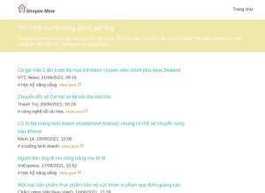 How shopeemine.com looks like on a tablet such as an iPad.