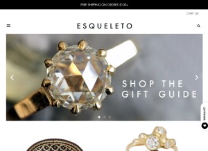 How shopesqueleto.com looks like on a tablet such as an iPad.