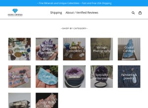 How shopexoticcrystals.com looks like on a tablet such as an iPad.