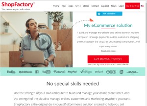 How shopfactory.com looks like on a tablet such as an iPad.