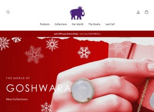 How shopgoshwara.com looks like on a tablet such as an iPad.