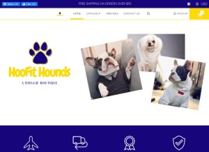 How shophoofithounds.com looks like on a tablet such as an iPad.