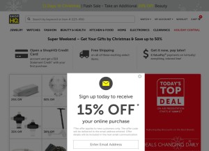 How shophq.com looks like on a tablet such as an iPad.