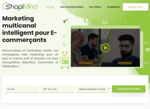 How shopimind.com looks like on a tablet such as an iPad.