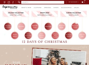 How shopimpressions.com looks like on a tablet such as an iPad.