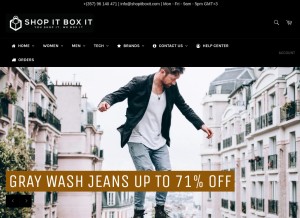How shopitboxit.com looks like on a tablet such as an iPad.
