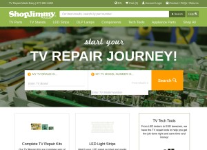 How shopjimmy.com looks like on a tablet such as an iPad.