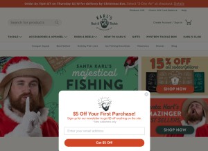 How shopkarls.com looks like on a tablet such as an iPad.