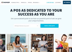 How shopkeep.com looks like on a tablet such as an iPad.
