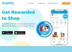 How shopkick.com looks like on a tablet such as an iPad.