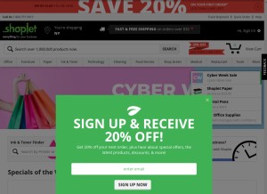 How shoplet.com looks like on a tablet such as an iPad.