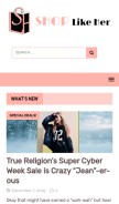 How shoplikeher.com looks like on a mobile device such as an iPhone.