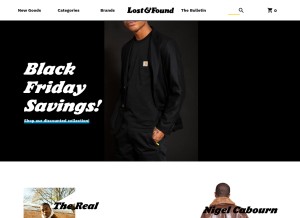 How shoplostfound.com looks like on a tablet such as an iPad.