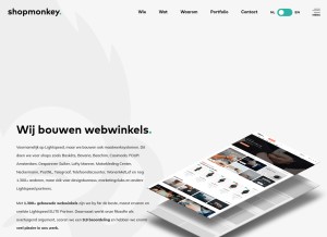 How shopmonkey.nl looks like on a tablet such as an iPad.