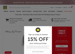 How shopnbc.com looks like on a tablet such as an iPad.