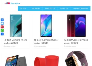 How shopolica.com looks like on a tablet such as an iPad.