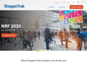 How shoppertrak.com looks like on a tablet such as an iPad.
