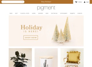 How shoppigment.com looks like on a tablet such as an iPad.