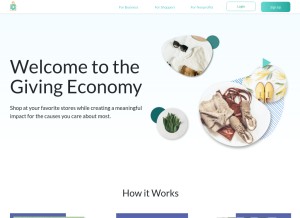 How shoppinggives.com looks like on a tablet such as an iPad.