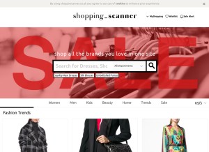 How shoppingscanner.com looks like on a tablet such as an iPad.