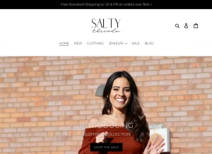 How shopsaltythreads.com looks like on a tablet such as an iPad.