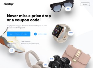 How shoptagr.com looks like on a tablet such as an iPad.