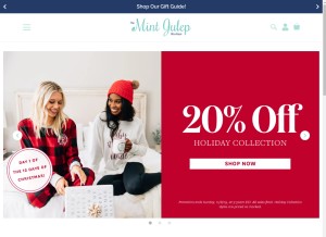 How shopthemint.com looks like on a tablet such as an iPad.