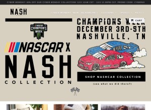 How shoptherage.com looks like on a tablet such as an iPad.