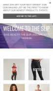 How shoptheslip.com looks like on a mobile device such as an iPhone.