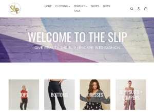 How shoptheslip.com looks like on a tablet such as an iPad.