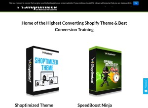 How shoptimized.net looks like on a tablet such as an iPad.