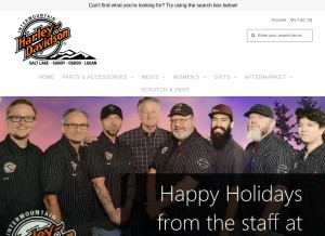 How shoputahharley.com looks like on a tablet such as an iPad.
